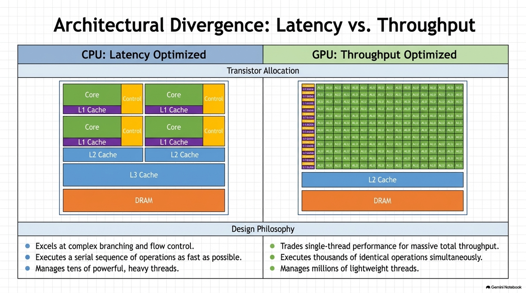 CPU vs GPU architecture