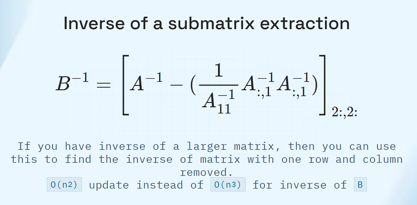Inverse of a submatrix